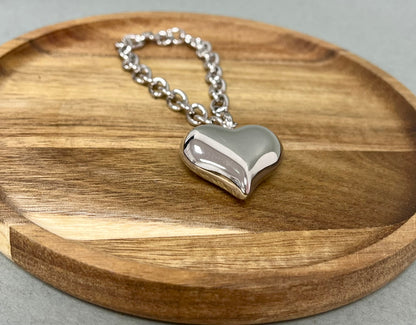 Single Heart Drop Down Bracelet (Silver and Gold)