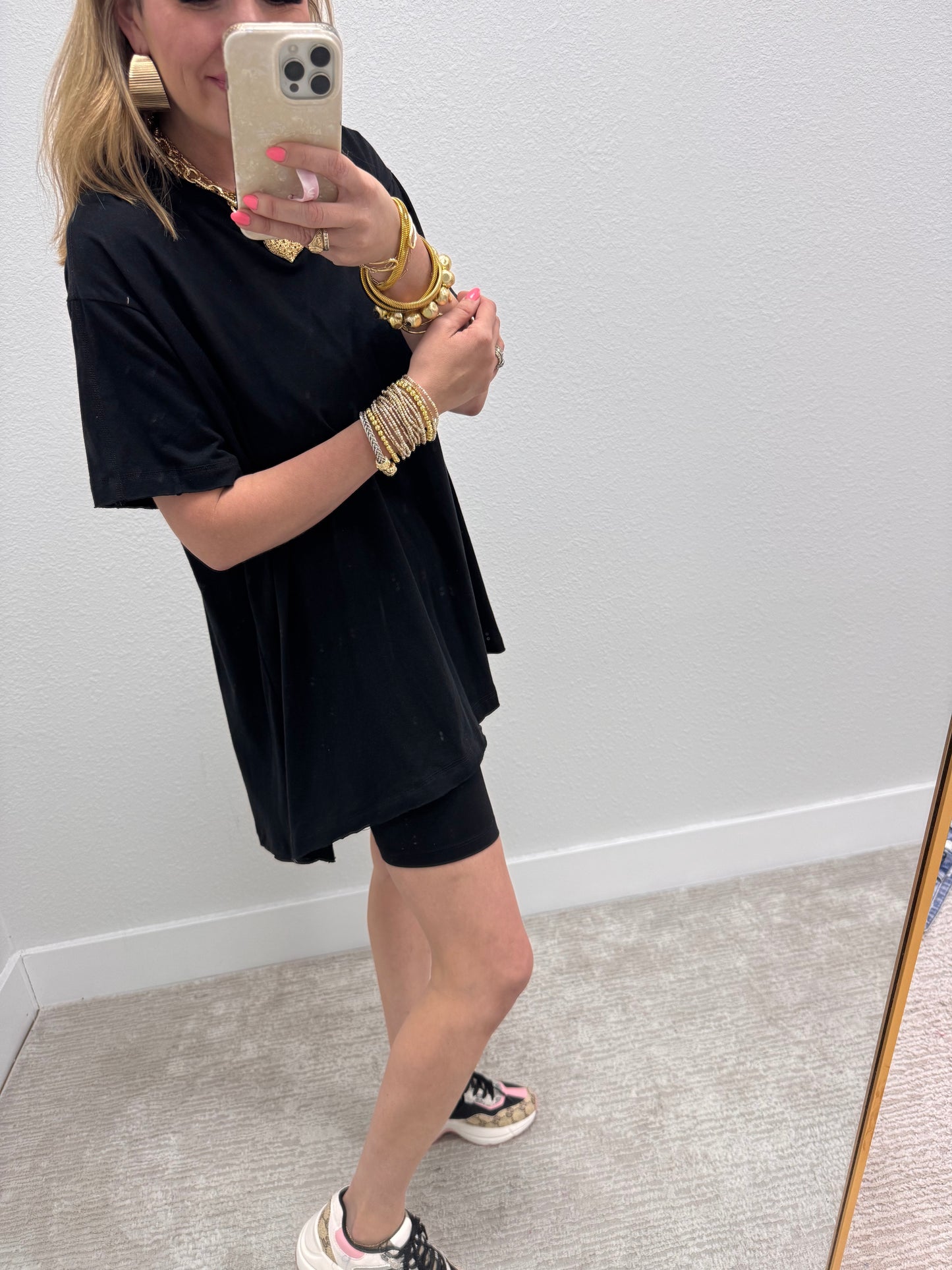 Black High Low Oversized Top