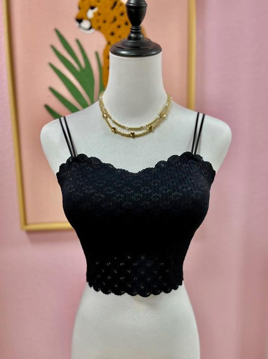 Black Seamless Lace Bralette