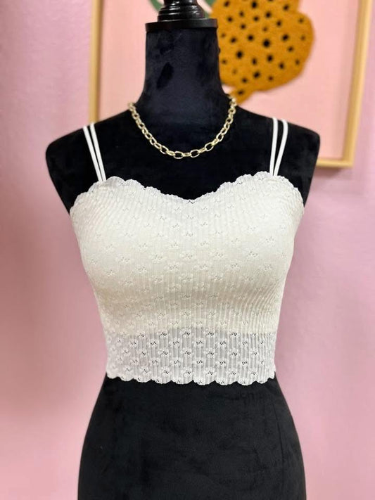 Cream Seamless Lace Bralette