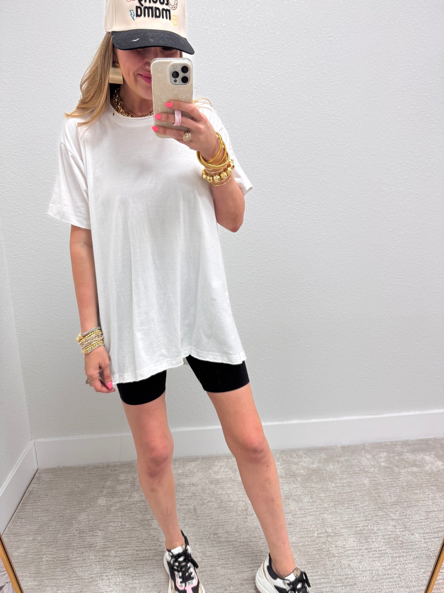 White High Low Oversized Top