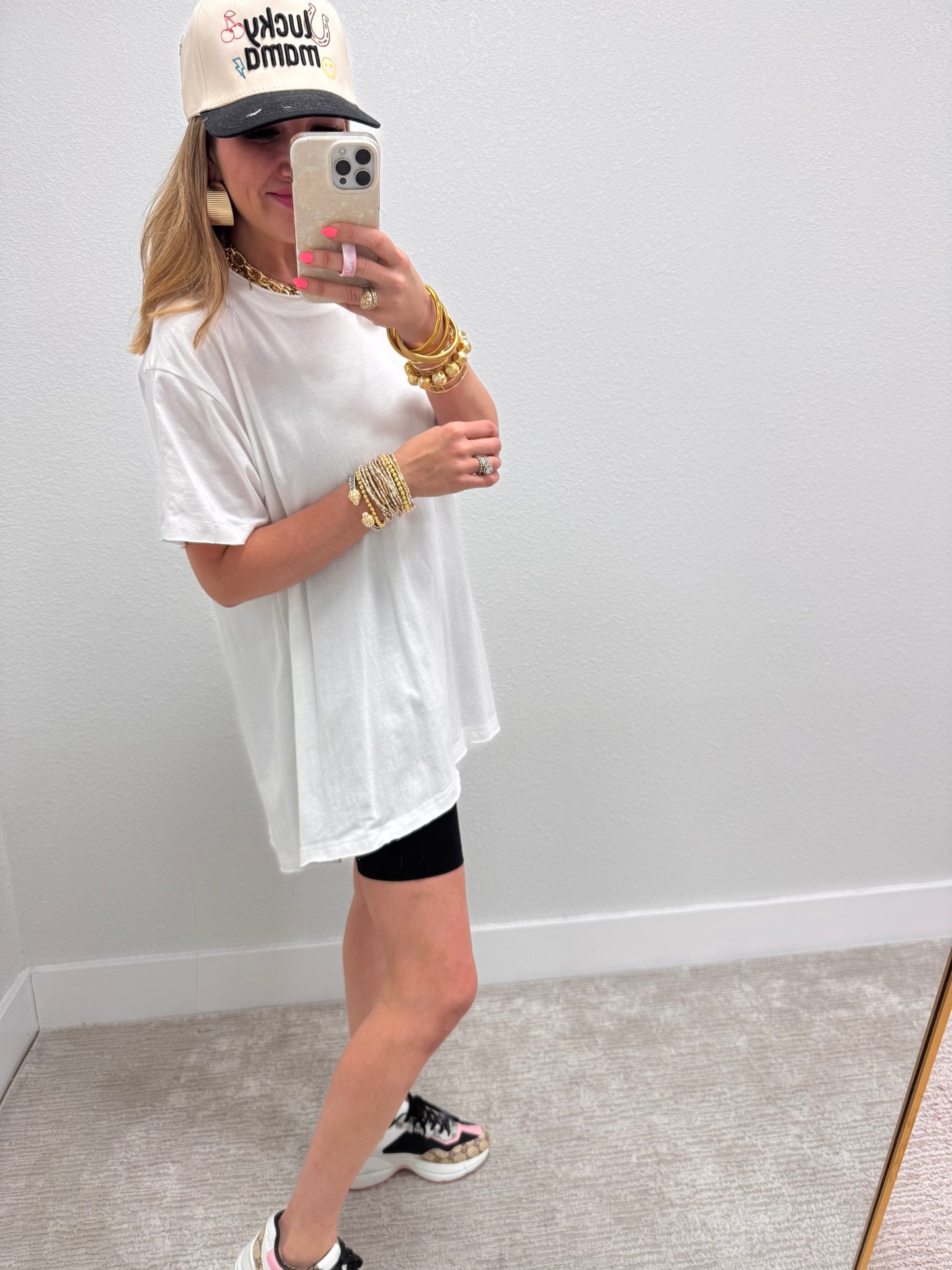 White High Low Oversized Top