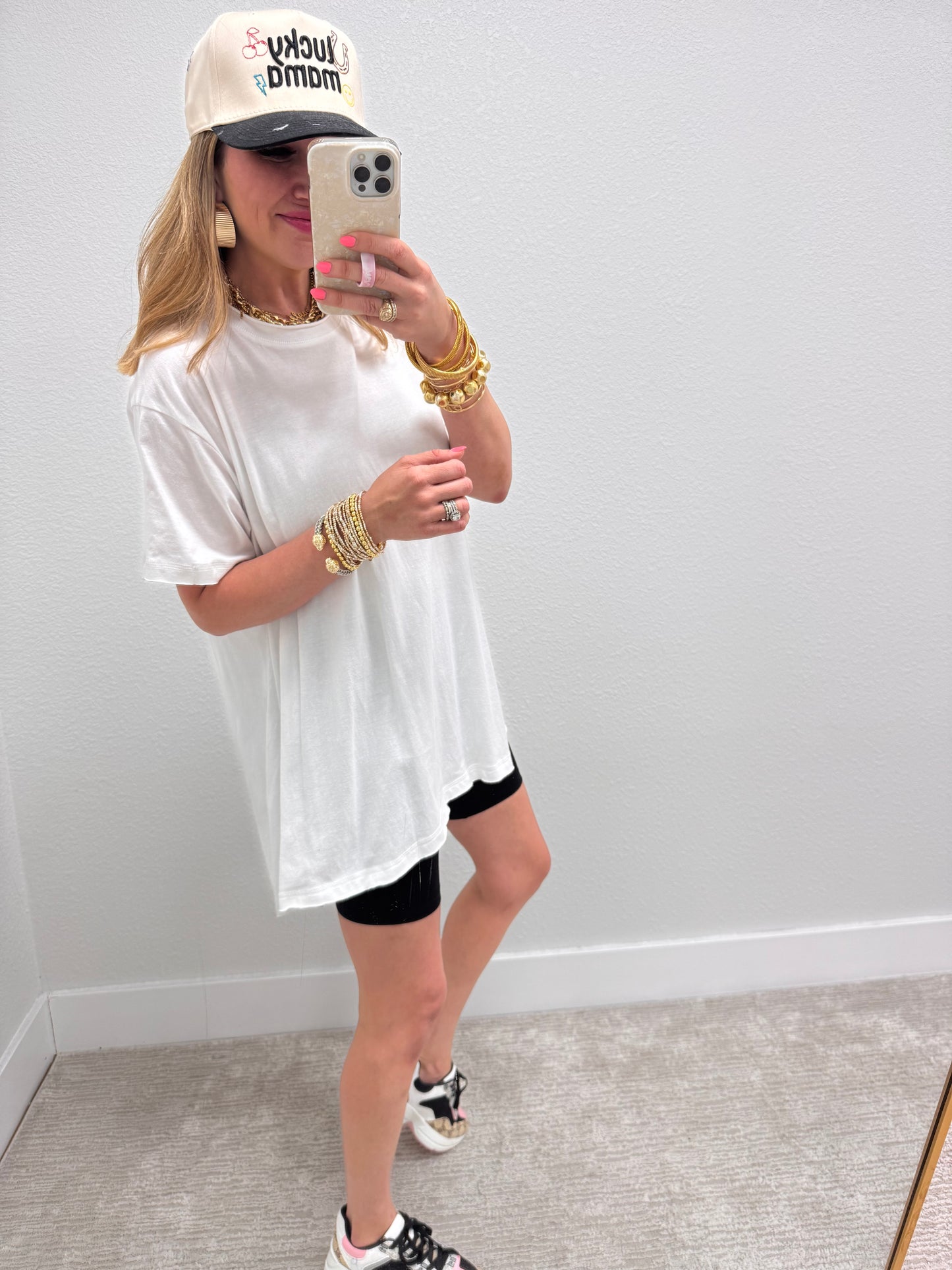 White High Low Oversized Top