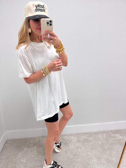 White High Low Oversized Top