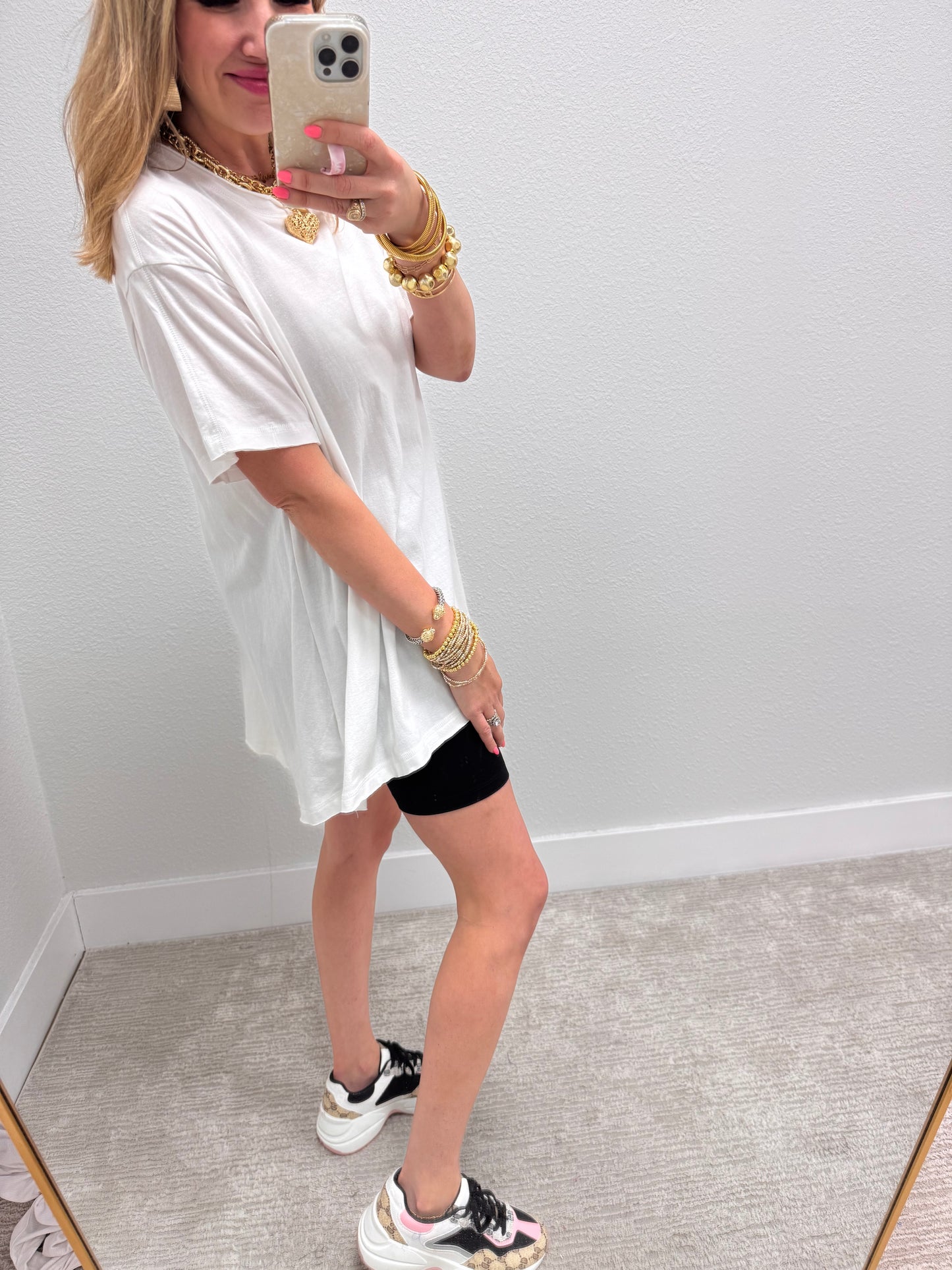 White High Low Oversized Top