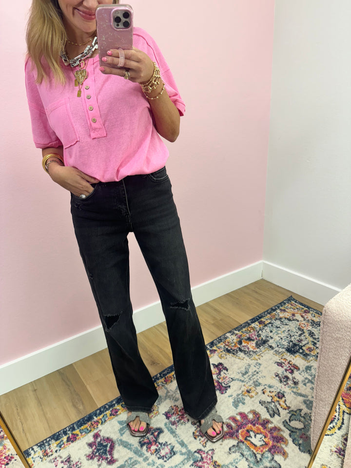 Black Vervet High Rise Distressed Jeans FS