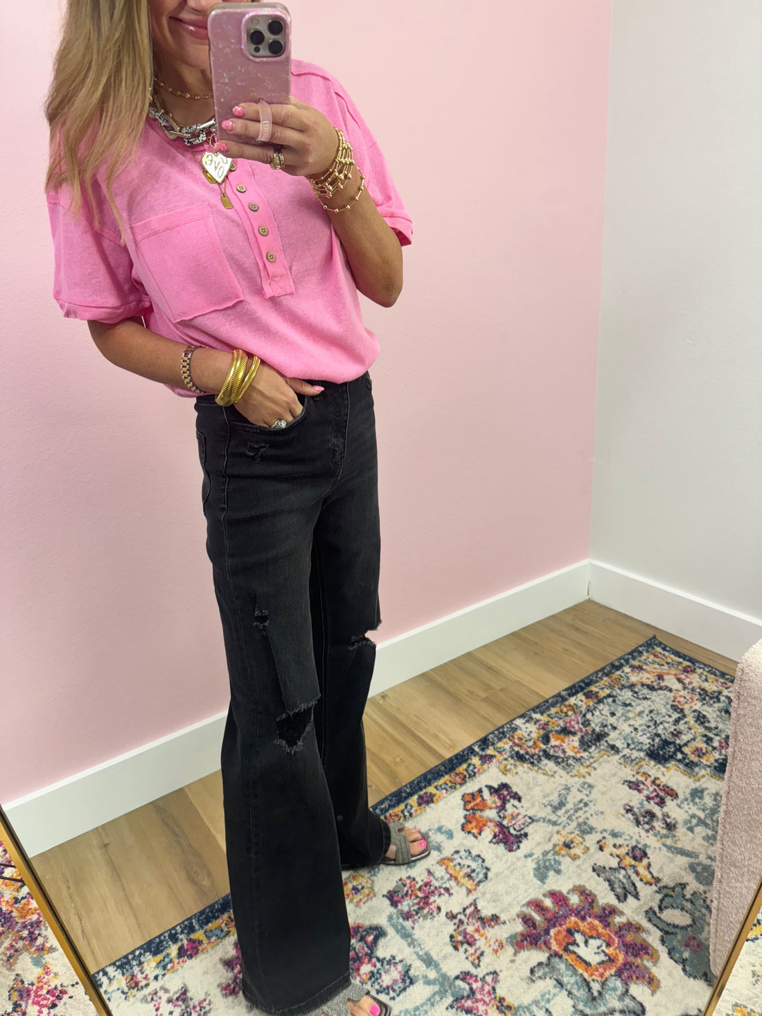 Black Vervet High Rise Distressed Jeans FS