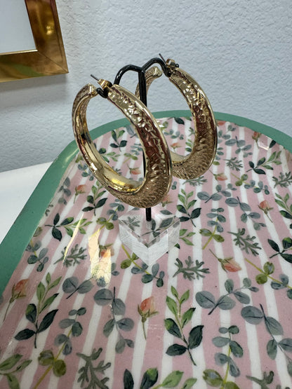 Hollow Textured Hoops (Silver and Gold)