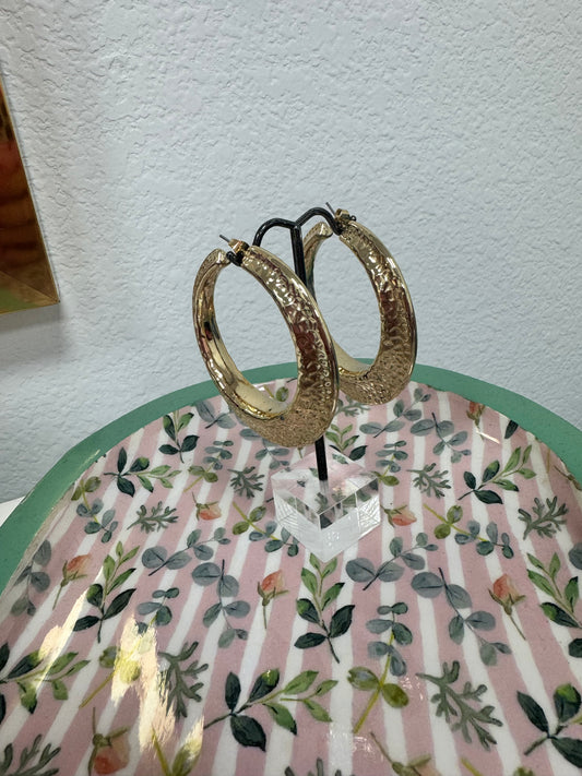 Hollow Textured Hoops (Silver and Gold)
