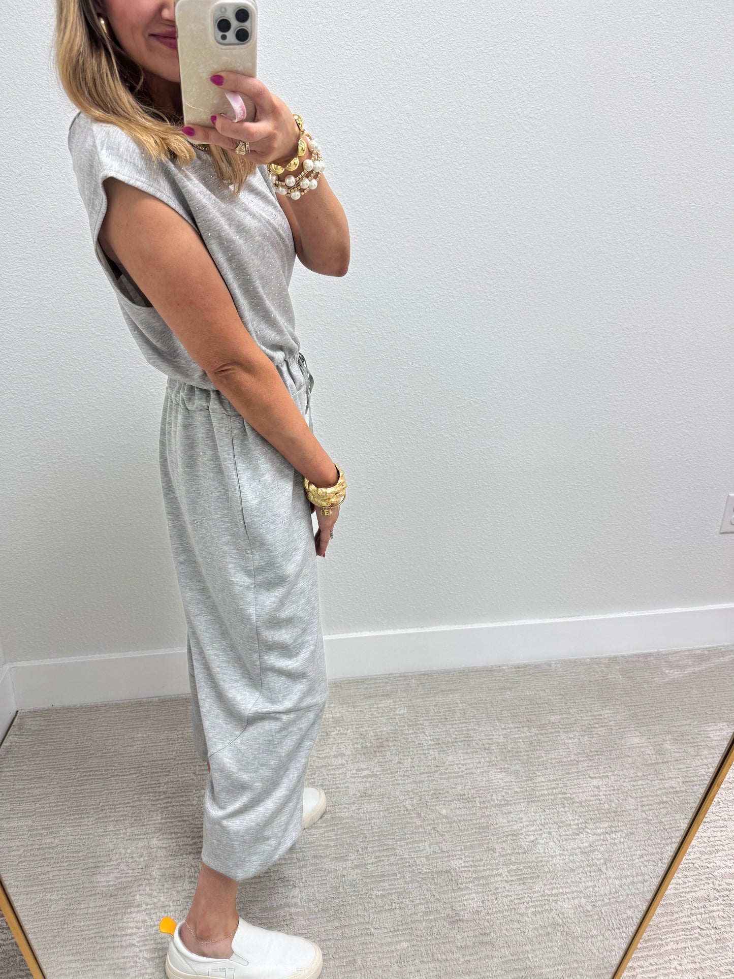 Scuba Grey Embellished Jumpsuit
