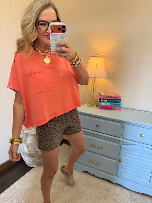 Coral Dolman Sleeve Textured Knit Casual Top