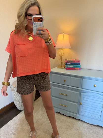 Coral Dolman Sleeve Textured Knit Casual Top