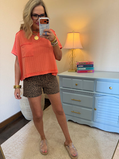 Coral Dolman Sleeve Textured Knit Casual Top