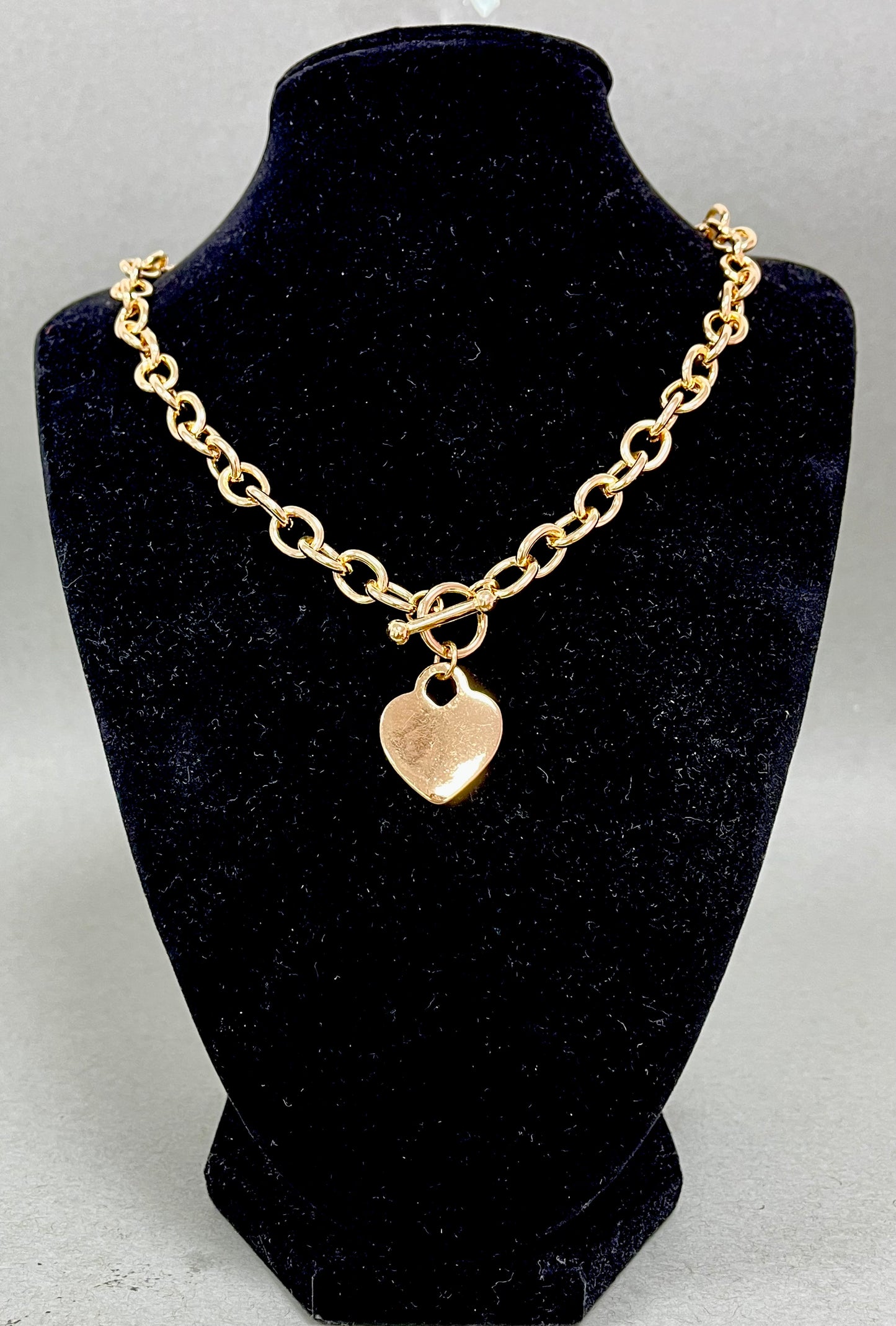 Heart Charm Bracelet and Necklace Combo (Silver and Gold)