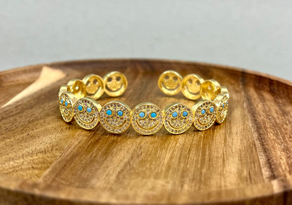 Smiley Face Cuff Bracelet (3 colors) FS