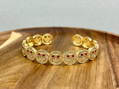 Smiley Face Cuff Bracelet (3 colors) FS