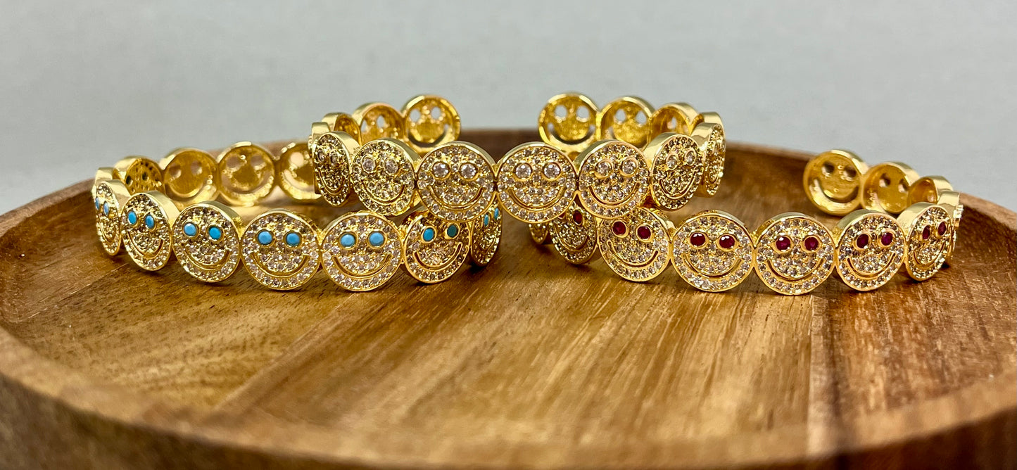 Smiley Face Cuff Bracelet (3 colors)