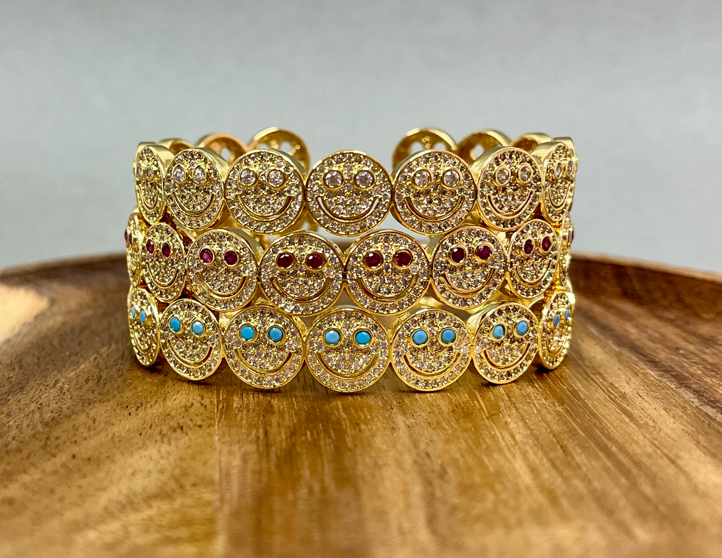 Smiley Face Cuff Bracelet (3 colors)