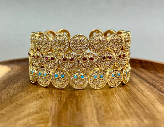 Smiley Face Cuff Bracelet (3 colors)