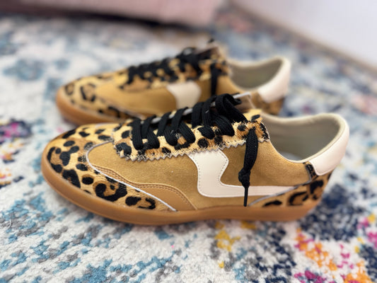 Leopard Genuine Rawhide Sneakers FS