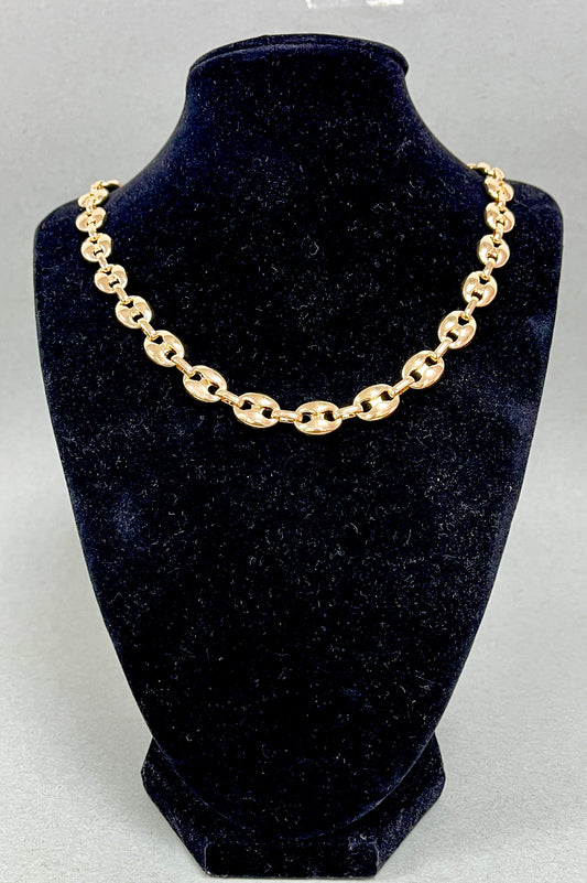 Gold Rollo Chain Necklace