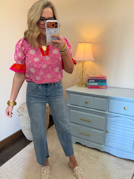 Vervet High Rise Crop Wide Leg Jeans