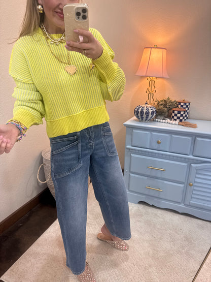 Bright Lime Sweater Top