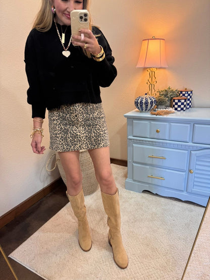  Black Crop Mock Neck