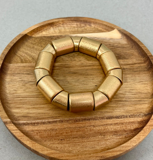 Thick Stretchy Bracelet (Silver and Gold)