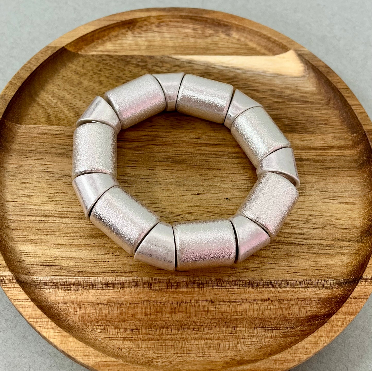 Thick Stretchy Bracelet (Silver and Gold)