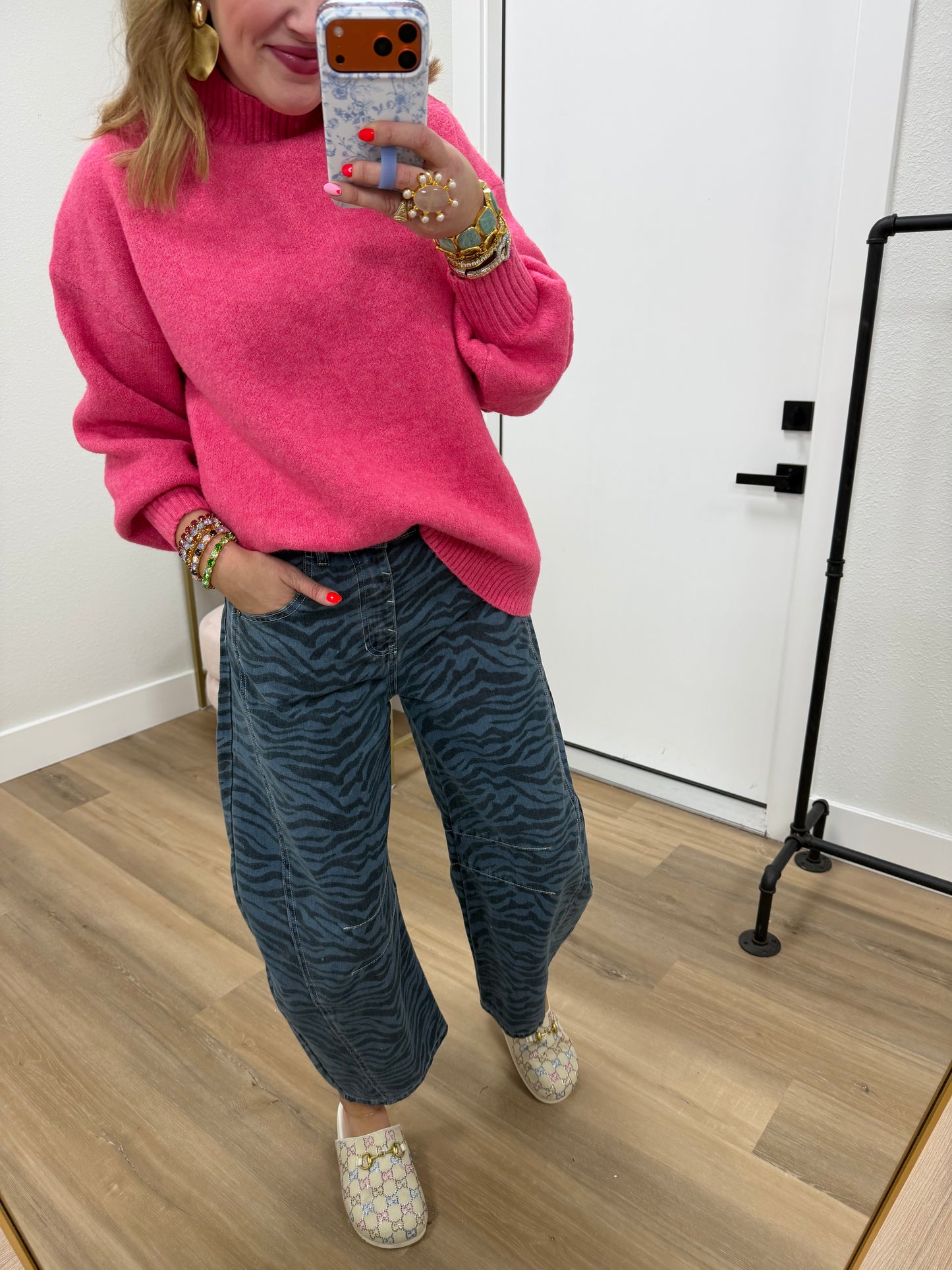 Pink High Neck Sweater