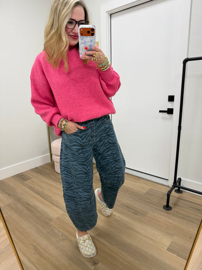 Pink High Neck Sweater