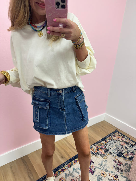 Risen Denim Cargo SKORT FS