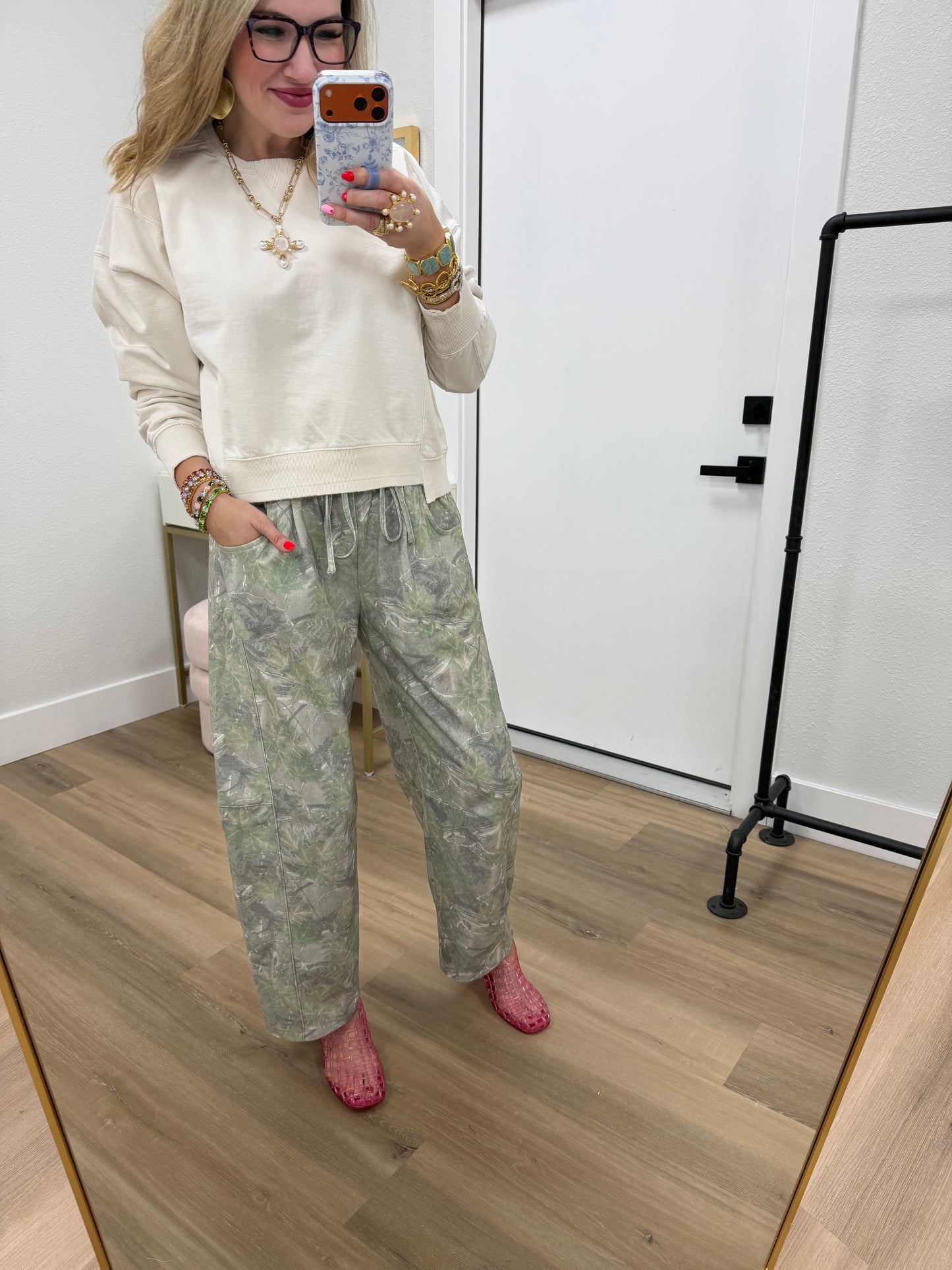 Alpaca Crew Neck Sweatshirt With Raw Hem