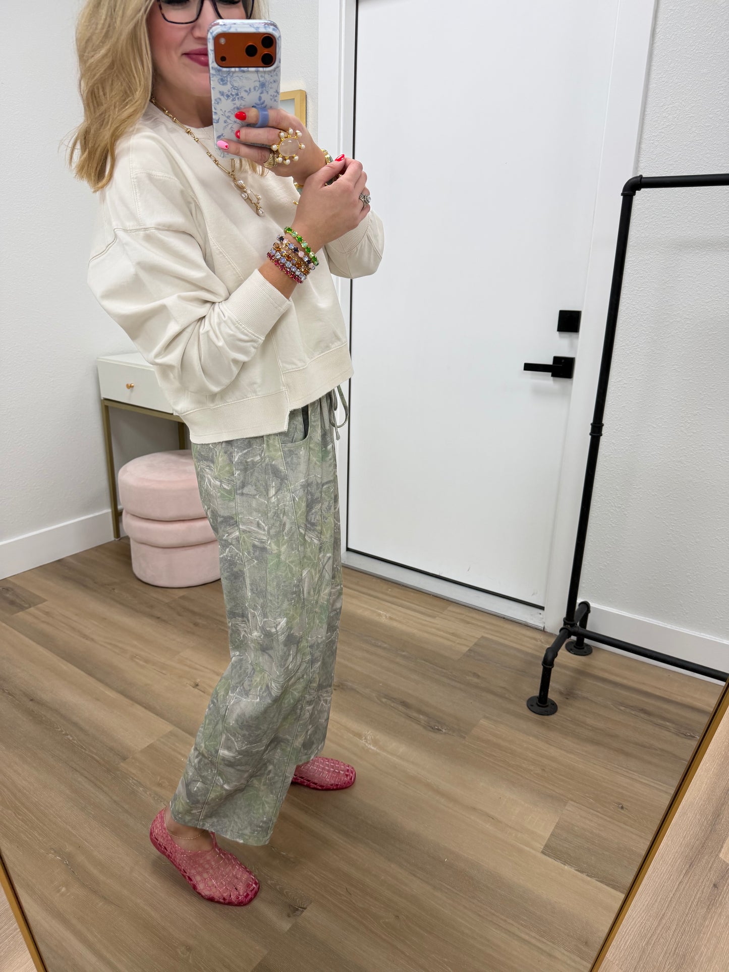 Alpaca Crew Neck Sweatshirt With Raw Hem