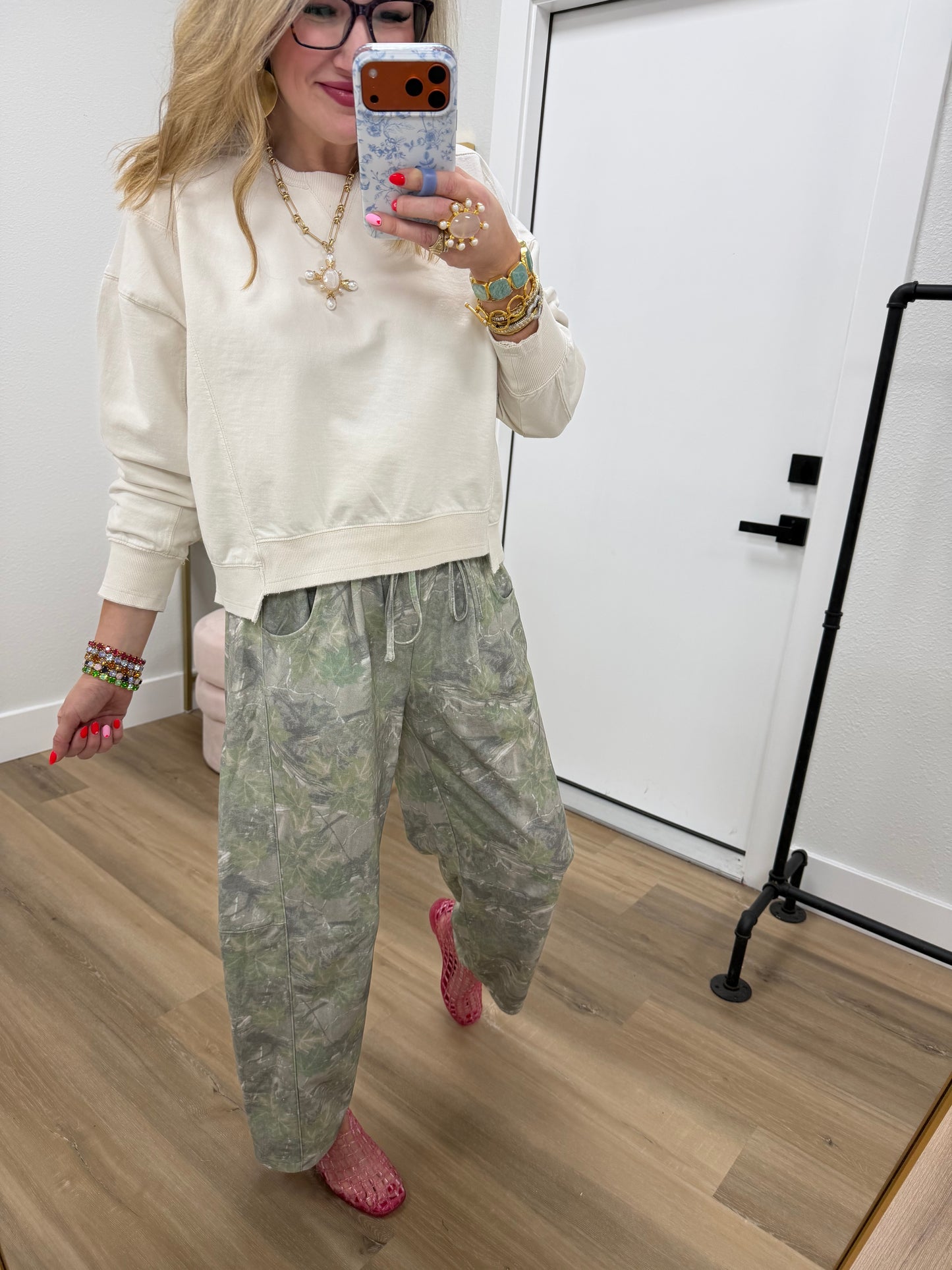 Alpaca Crew Neck Sweatshirt With Raw Hem