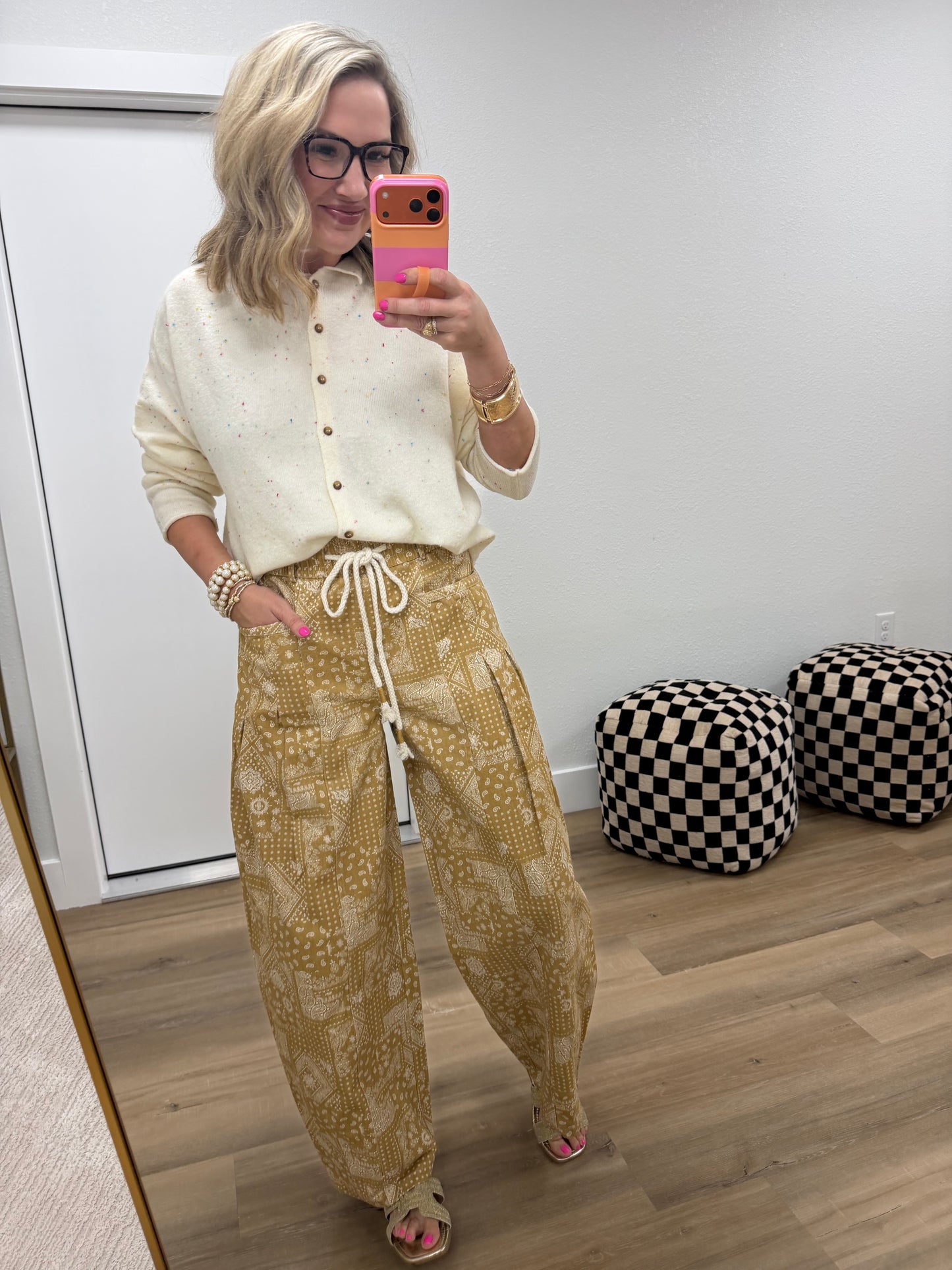 Cream Collared Button Down Cardigan Sweater