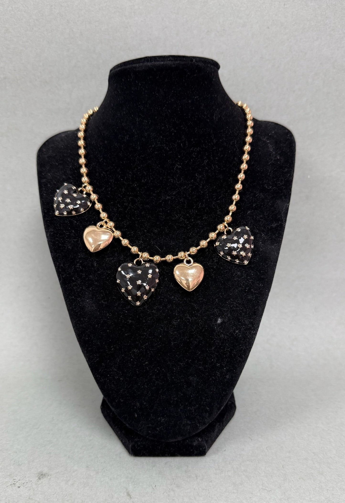 Black Heart Charm Necklace