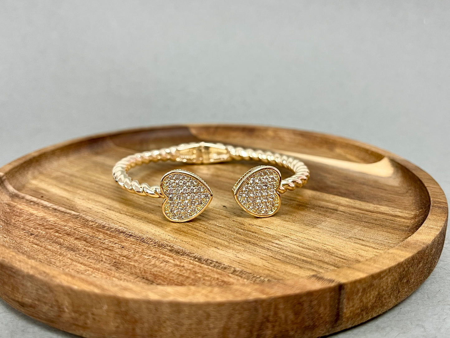 Crystal Heart Cuff Bracelet