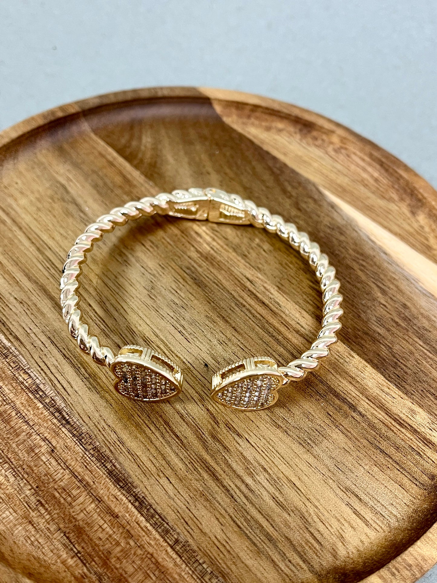 Crystal Heart Cuff Bracelet