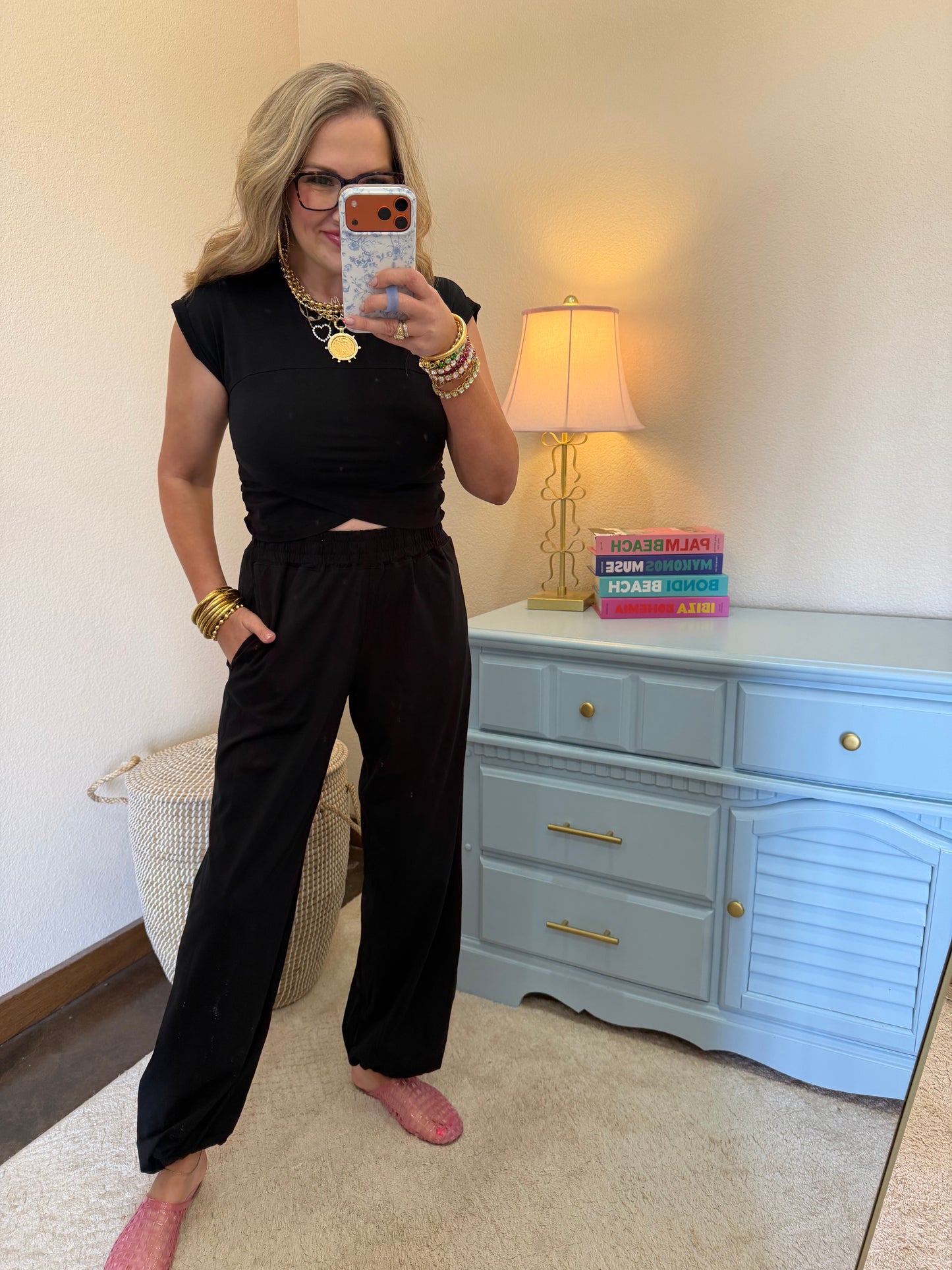 Black Two Piece Pant Set