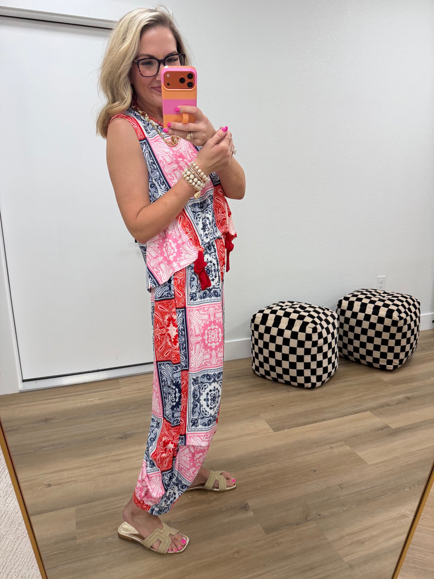 Scuba Red Navy Bandana Print Set