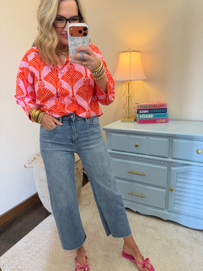 Vervet High Rise Crop Wide Leg Jeans