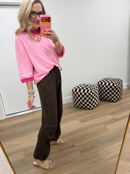 Brown Scuba Leopard Parachute Pants