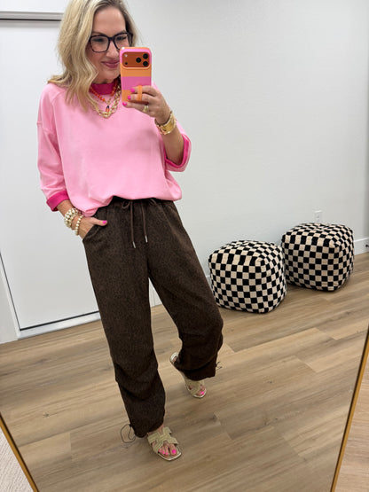 Brown Scuba Leopard Parachute Pants