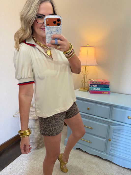 Scuba Red & Blue Trim Short Sleeve