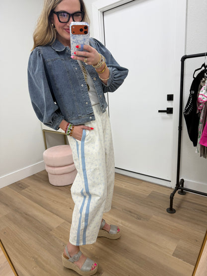 Scallop Collared Denim Jacket