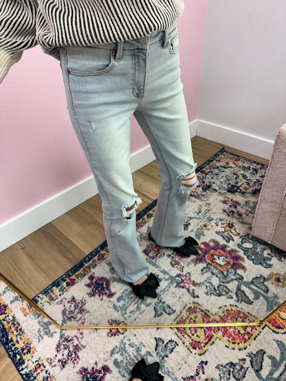 Sneak Peek Light Wash Mid Rise Boot Cut FS