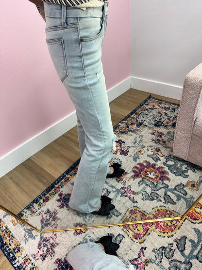 Sneak Peek Light Wash Mid Rise Boot Cut FS