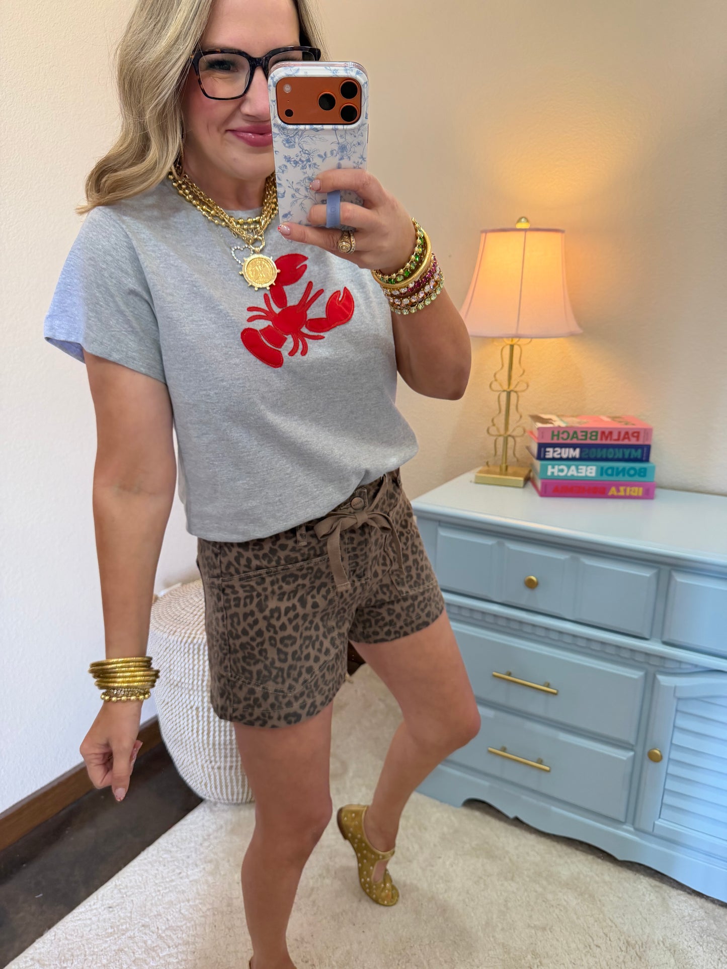 Heather Gray Lobster Patch Tee